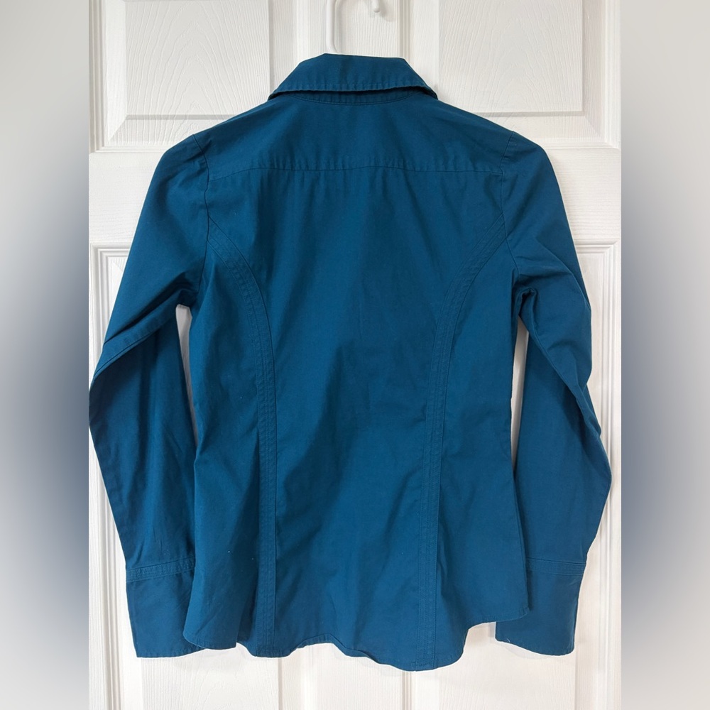 Express Teal Collared Button Down Dress Shirt (Si… - image 2